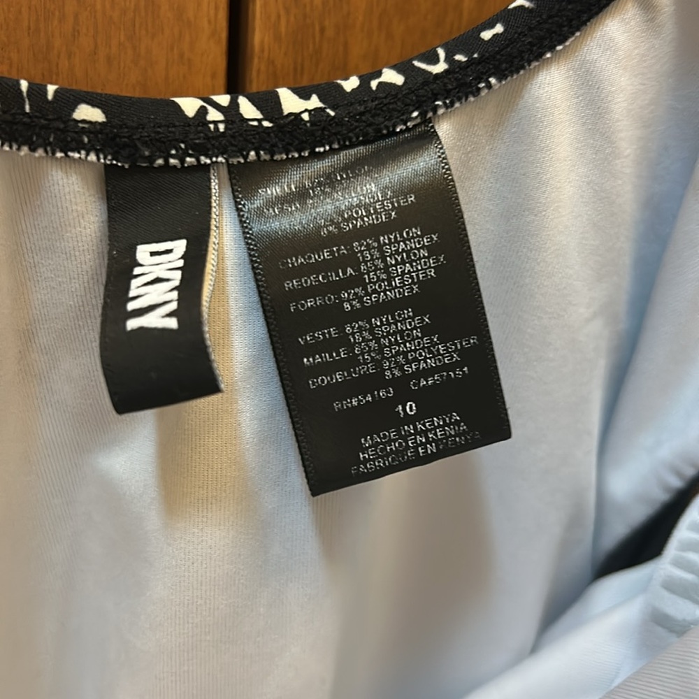 DKNY Black and White Snakeskin Print Swimsuit size 10 - Picture 2 of 5